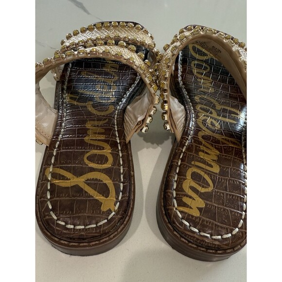 Sam Edelman Women's 8.5 M Hopie Square Toe Gemstone Crystal-lined Sandals Slides - Picture 5 of 8